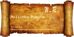 Melicska Romola névjegykártya